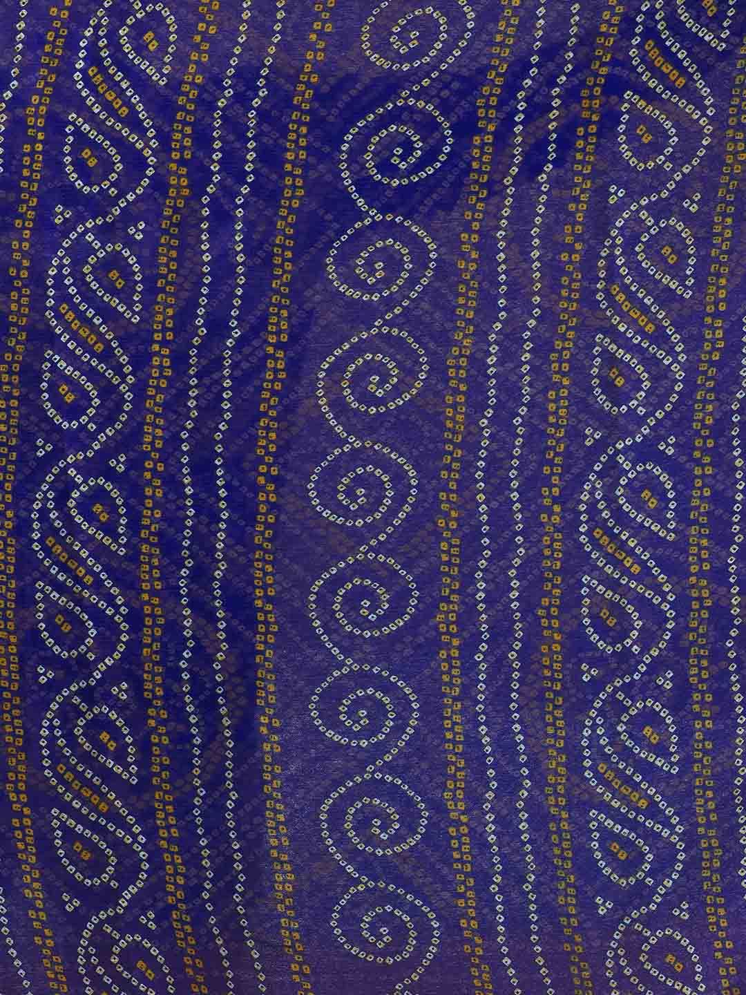 KALINI Bandhani Zari Pure Chiffon Bandhani Saree