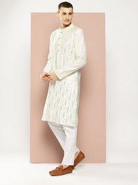 See Designs Embroidered Sequinned Kurta with Pyjamas