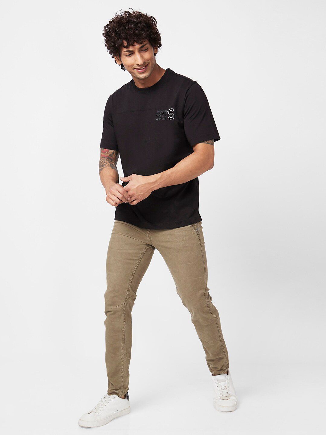 SPYKAR Round Neck Relaxed Fit Cotton T-Shirt