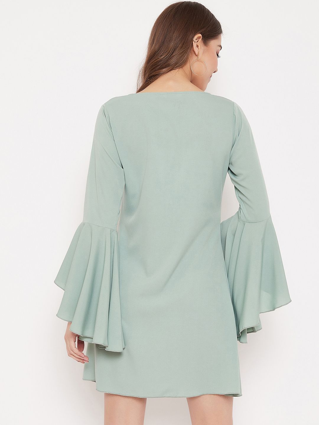 Berrylush Women Green Solid A-Line Dress