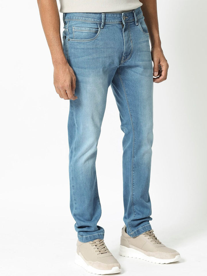 RARE RABBIT Men Night Hawk Slim Fit Mid-Rise Stretchable Jeans