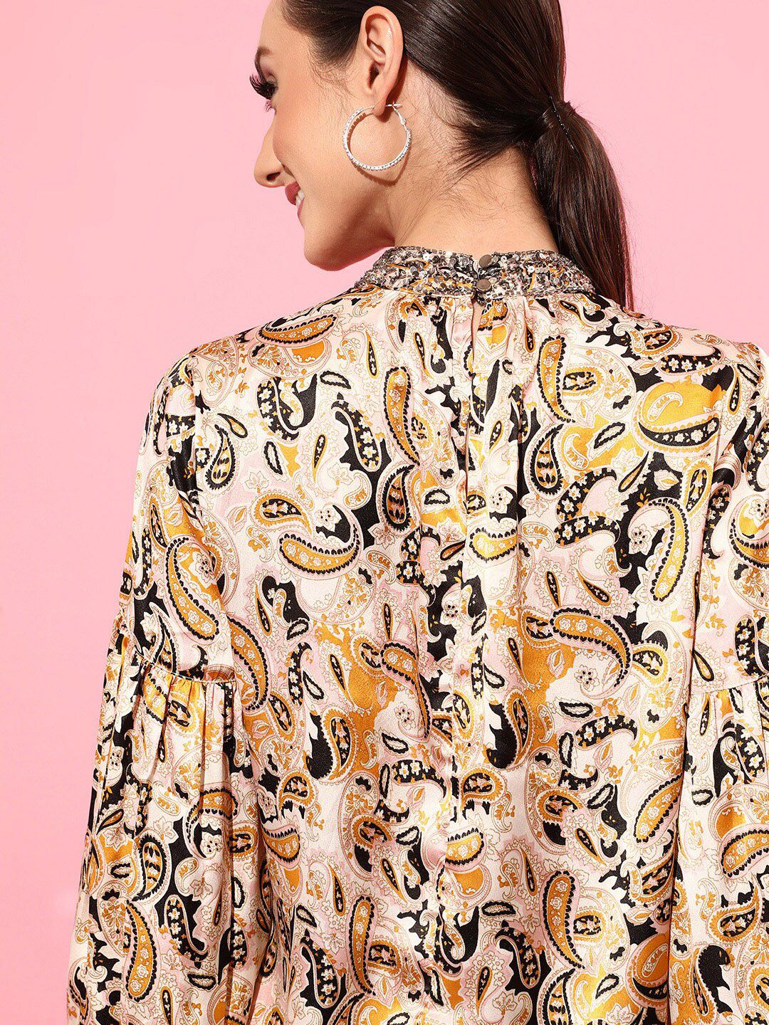 STREET 9 Yellow Ethnic Motifs Top