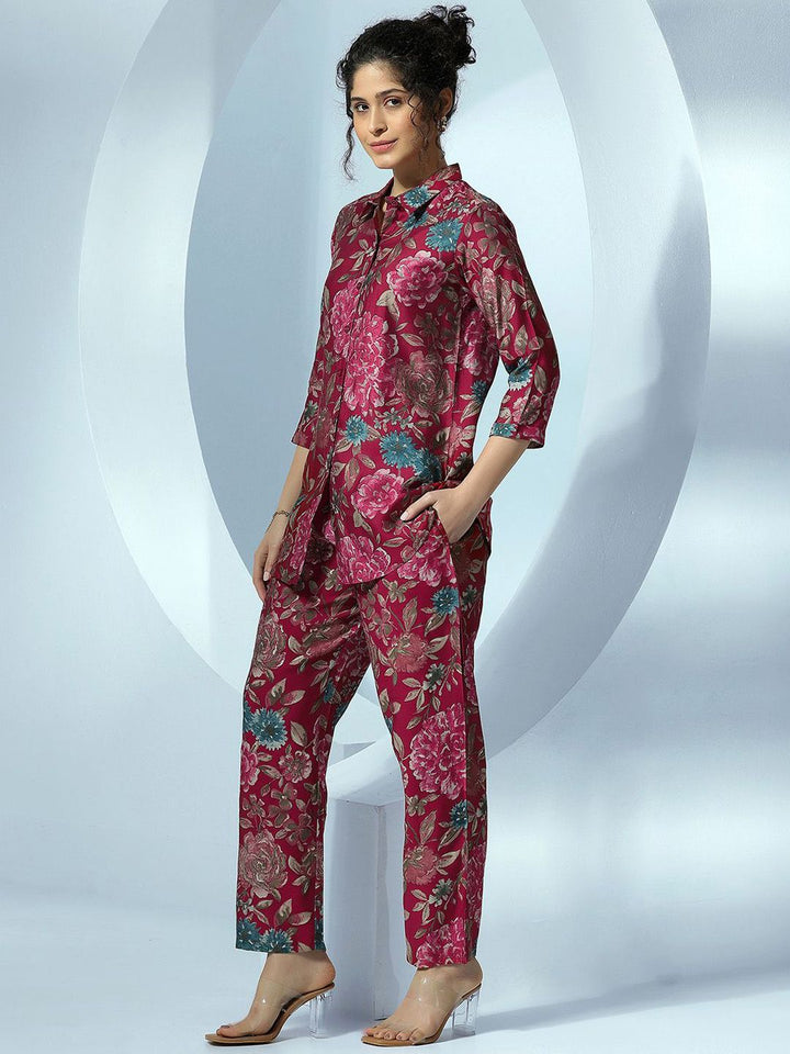 Libas Printed Shirt With Palazzo Co-Ords