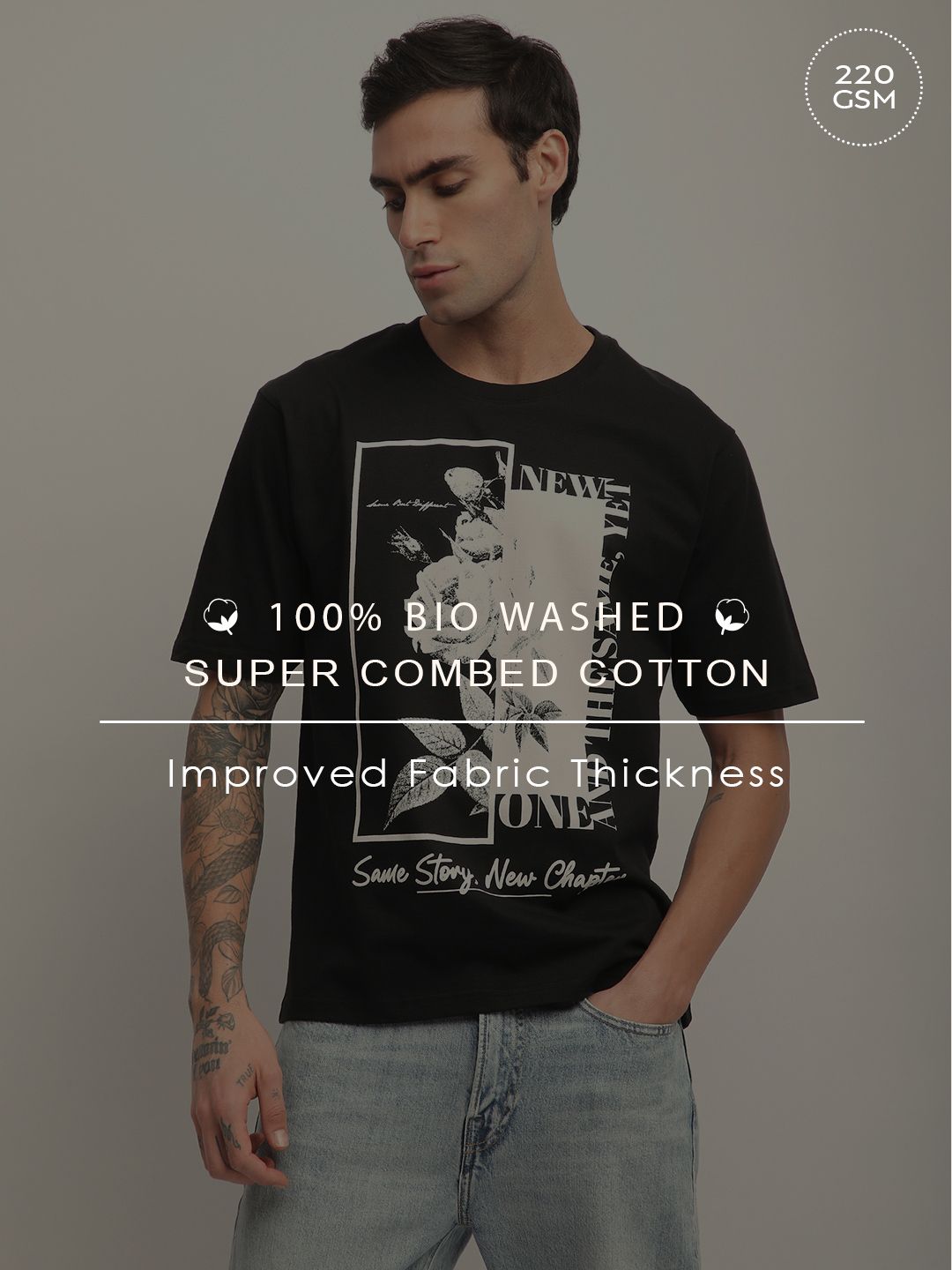 Difference Of Opinion Men Short Sleeve Oversized Crew Neck Printed Tshirt