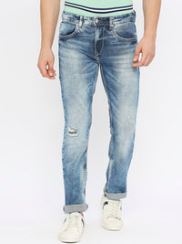 SPYKAR Men Mid-Rise Mildly Distressed Heavy Fade Stretchable Jeans