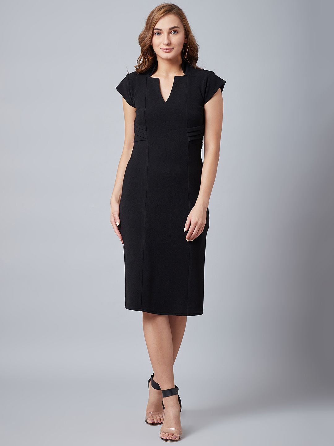 Athena Women Black Solid Sheath Dress