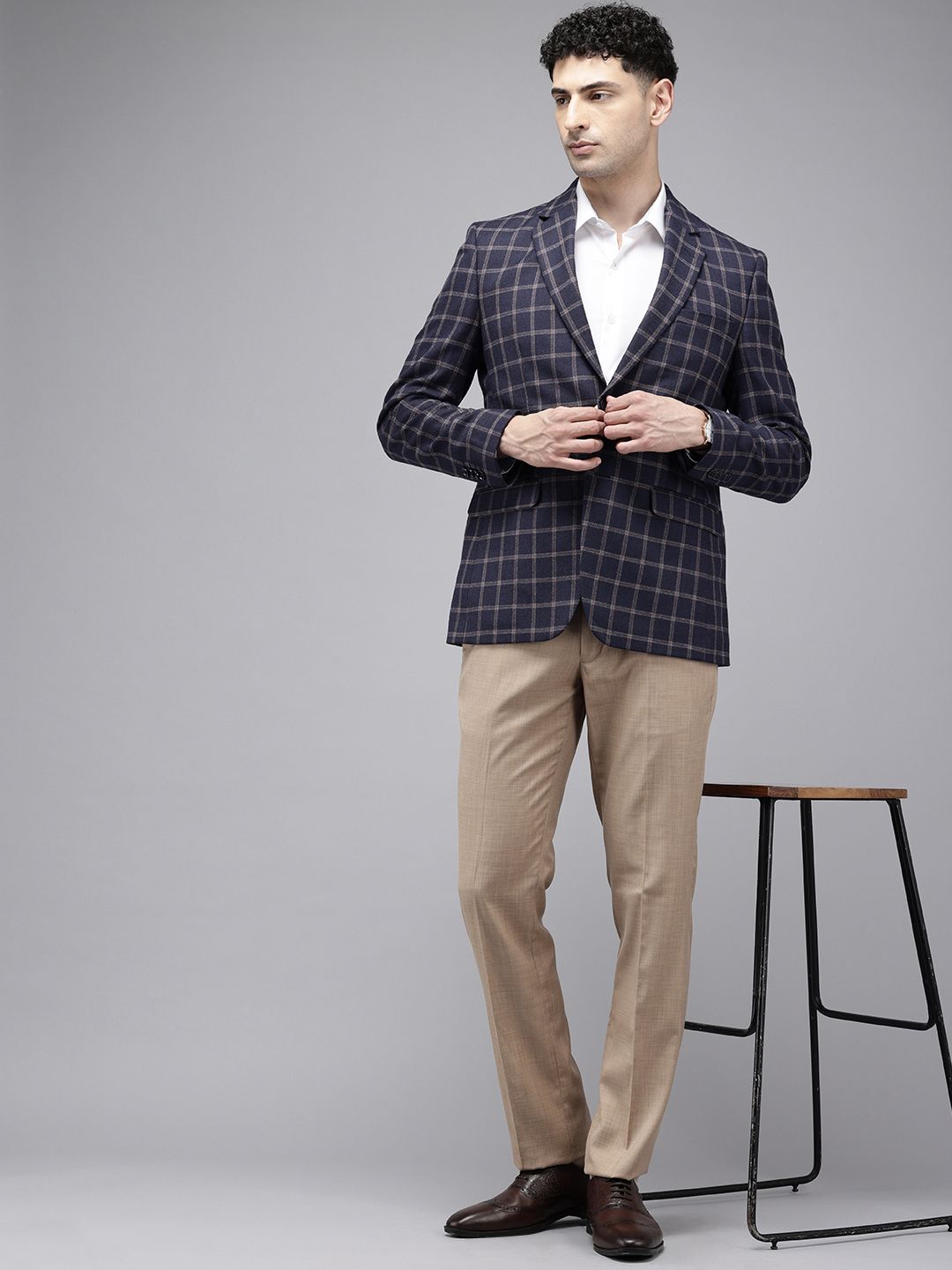 Park Avenue Checked Formal Blazer