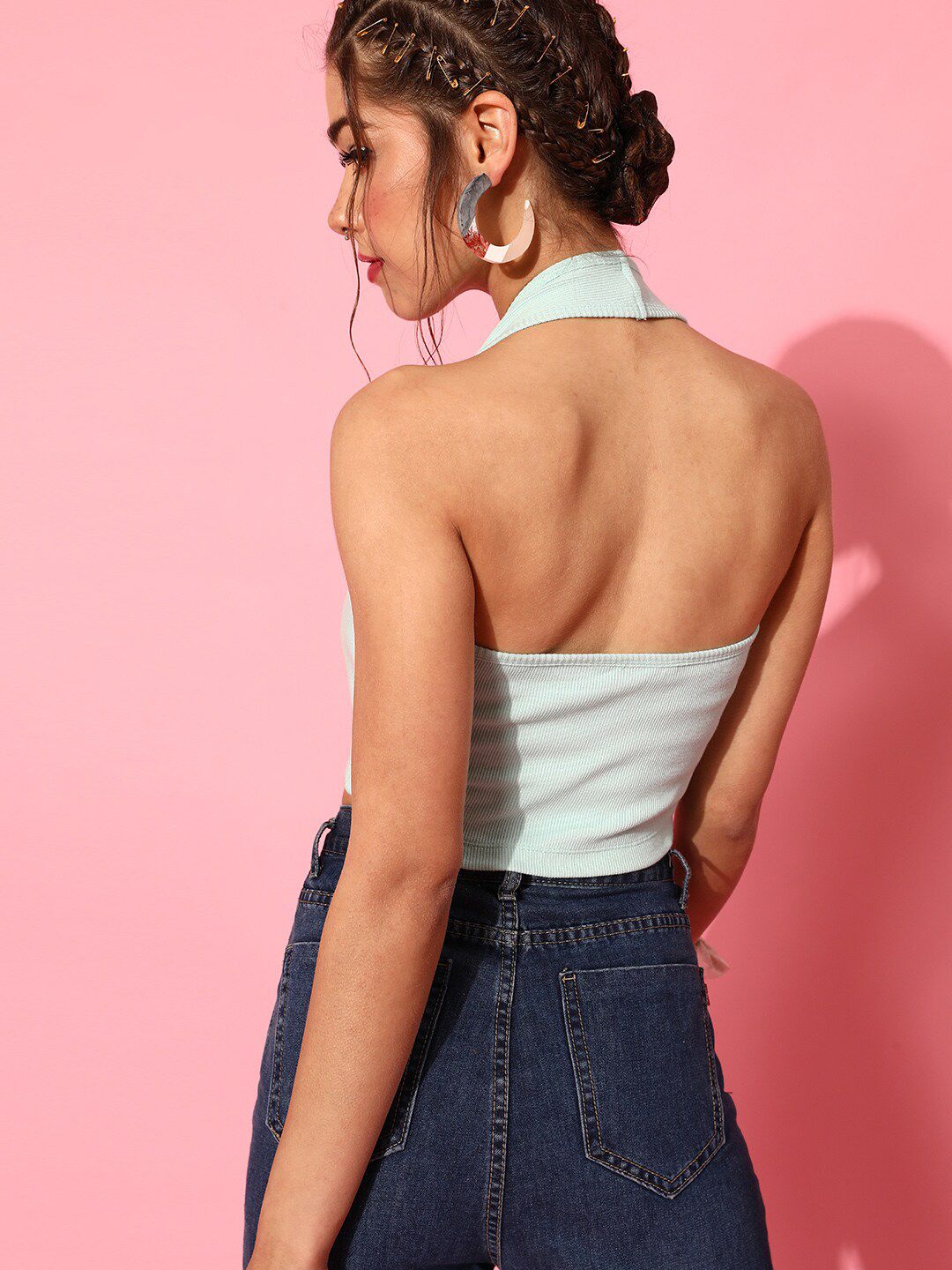 STREET 9 Women Alluring Turquoise Blue Solid Top