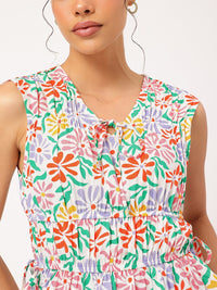DressBerry Color Pop Petals Tiered Tie-Ups Top