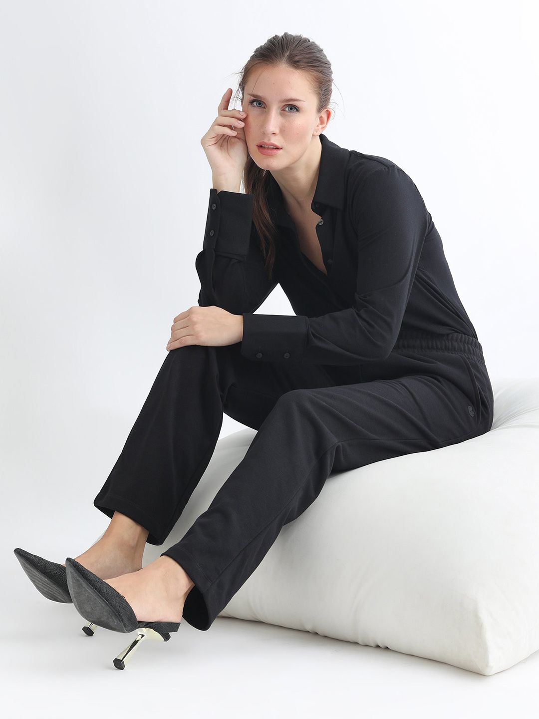 RAREISM Women Mid Rise Slim Fit Cotton Track Pants