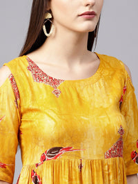 Gerua By Libas Women Yellow  Red Printed Maxi Dress