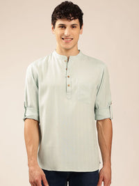 Anouk Solid Mandarin collar Pathani Short Kurta