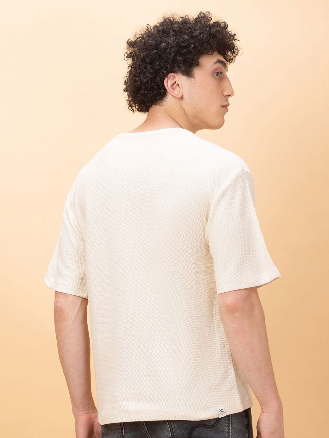 Being Human Men Drop-Shoulder Sleeves Raw Edge T-shirt