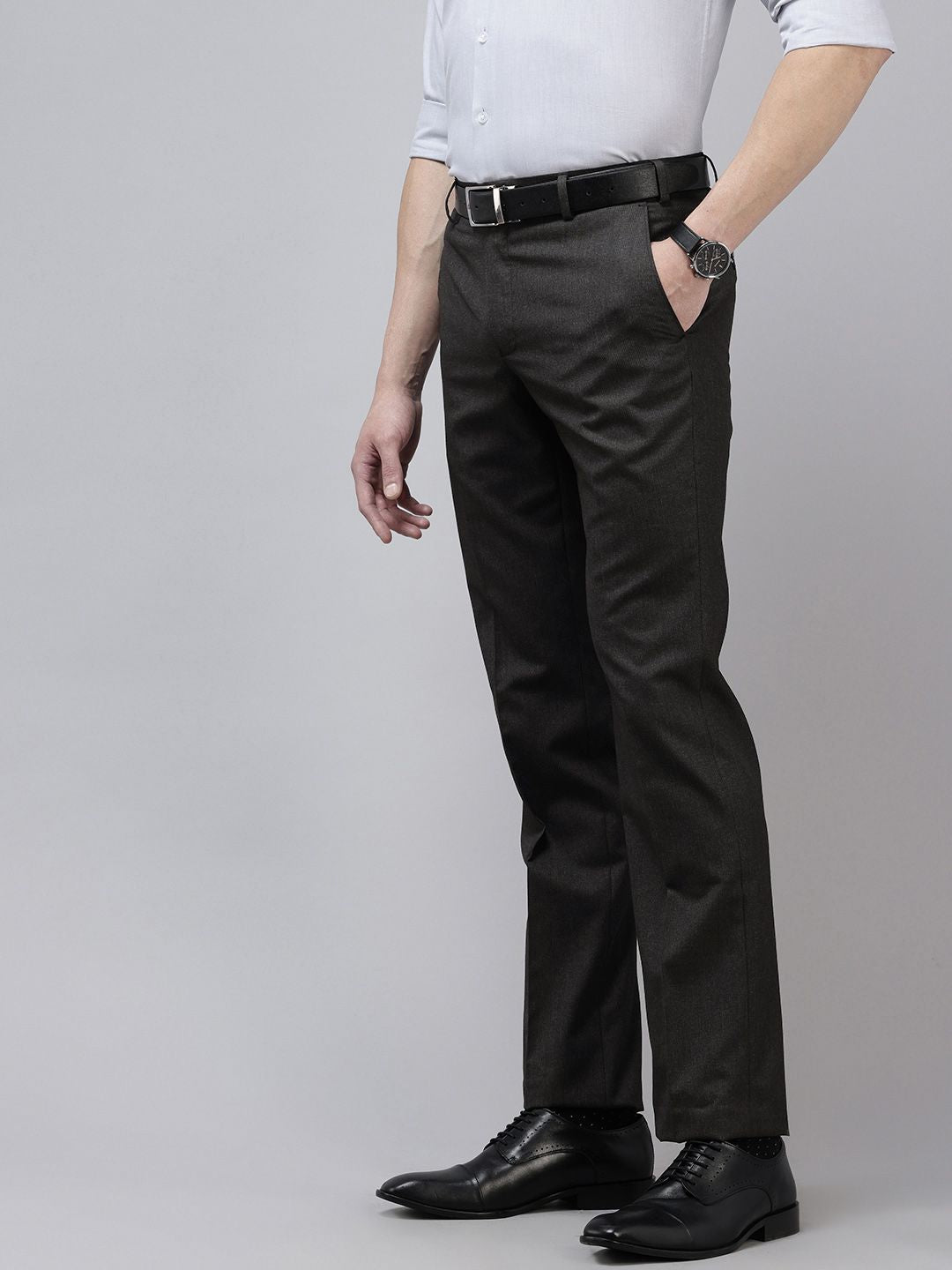 Park Avenue Men Striped Formal Trousers
