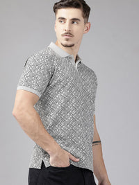 Park Avenue Geometric Print Polo Collar T-shirt
