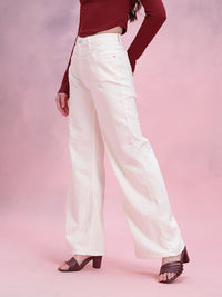 DressBerry Women Wide Leg Mid-Rise Stretchable Jeans