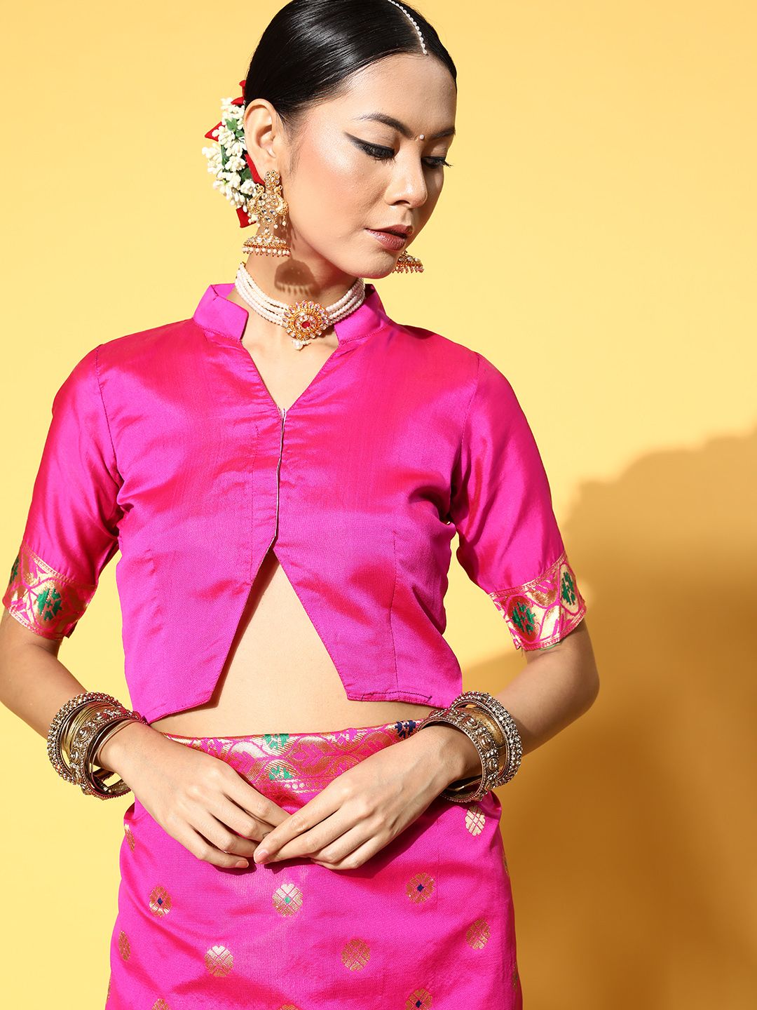 Saree mall Ethnic Motifs Saree With Woven Design Border