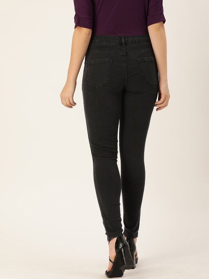 DressBerry Women Black Skinny Fit Mid-Rise Clean Look Stretchable Jeans