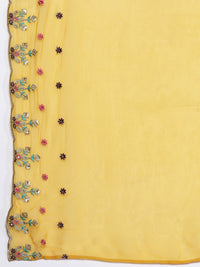 Indo Era Women Floral Embroidered Regular Thread Work Kurta with Trousers & Dupatta