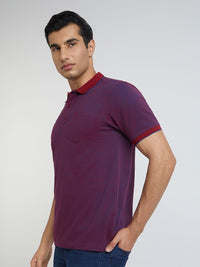 Raymond Pure Cotton Dual-Toned Modern Fit Polo Collar T-shirt