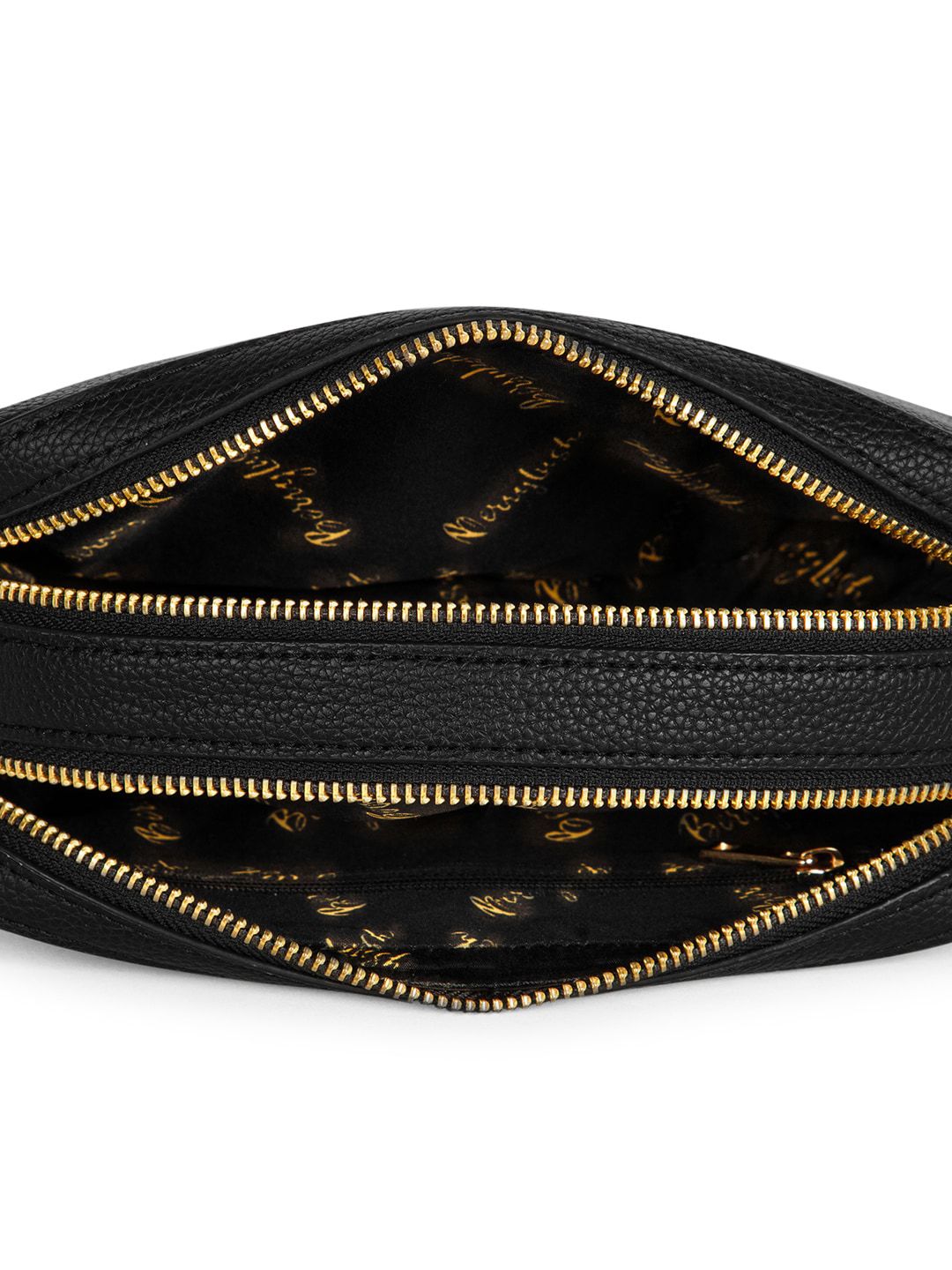 Berrylush Black Textured Structured Sling Bag