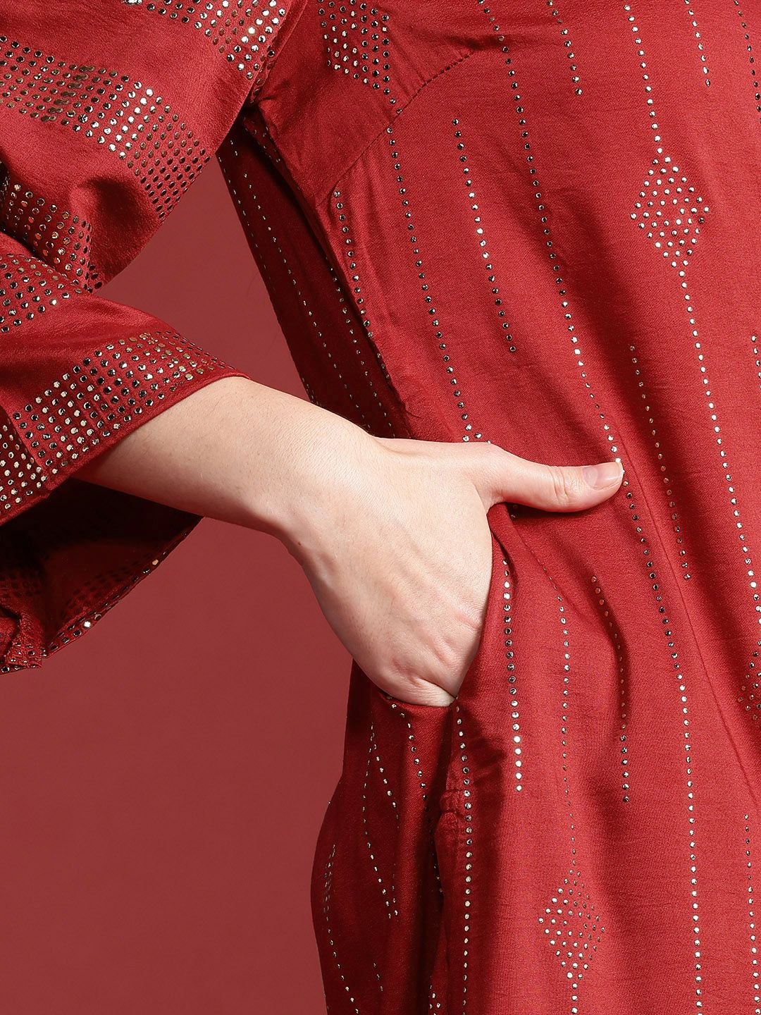 Anouk Tyohaar Collection Embellished Flared Sleeves Kurta