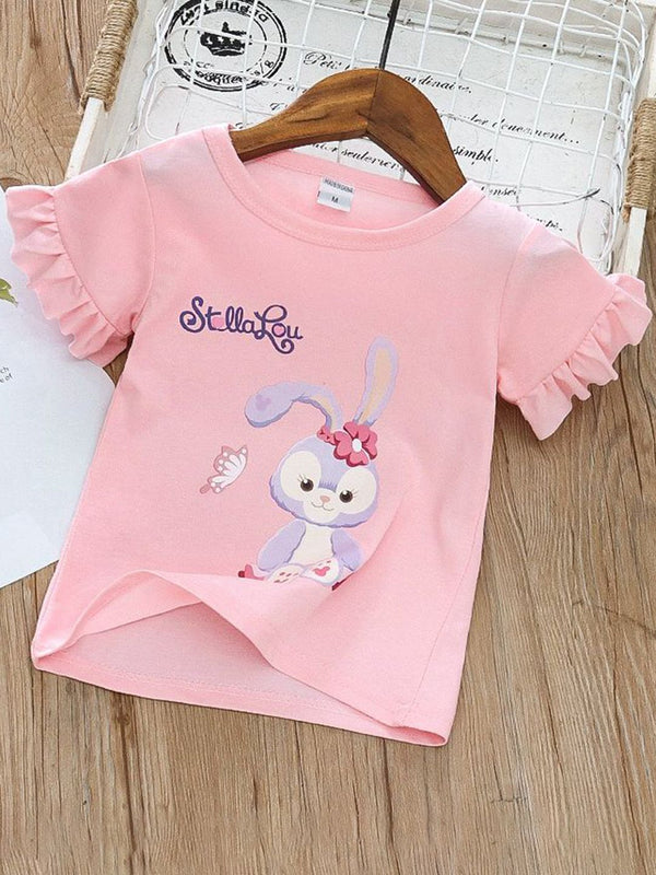 YK Girls Graphic Printed Round Neck Cotton T-shirt