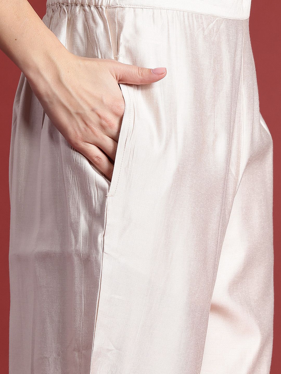 Indo Era Ethnic Motifs Embroidered Thread Work Liva Kurta With Trousers & Dupatta