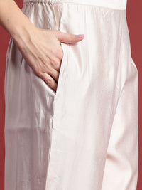 Indo Era Ethnic Motifs Embroidered Thread Work Liva Kurta With Trousers & Dupatta