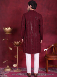 Jompers Sequinned Chikankari Kurta With Trouser