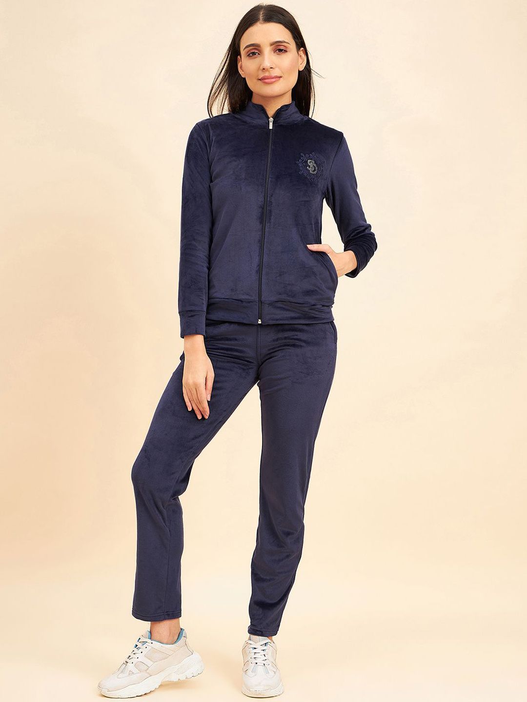 Sweet Dreams Women Mock Collar Tracksuits