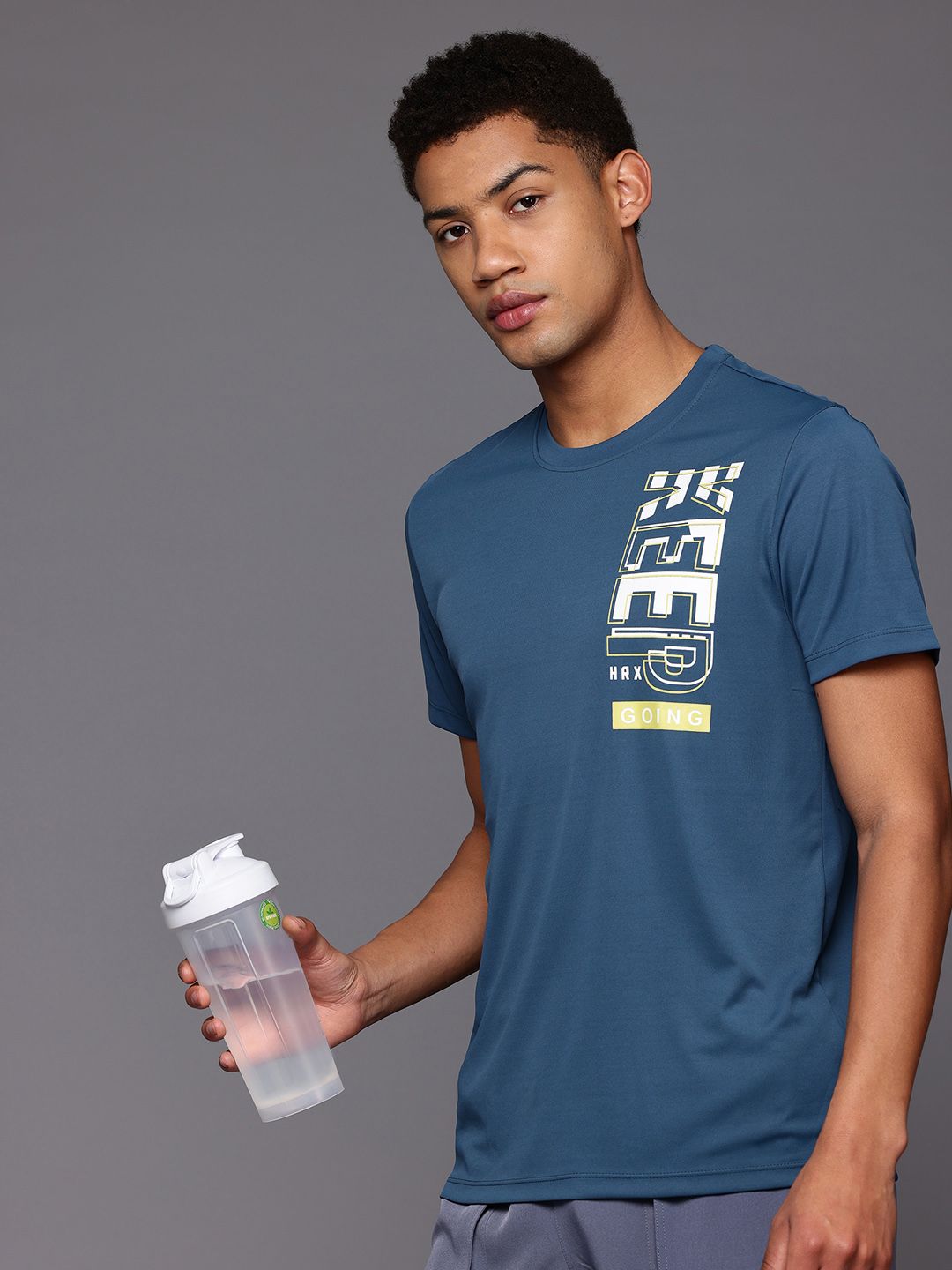 HRX by Hrithik Roshan Typography Printed Rapid-Dry Training T-shirt