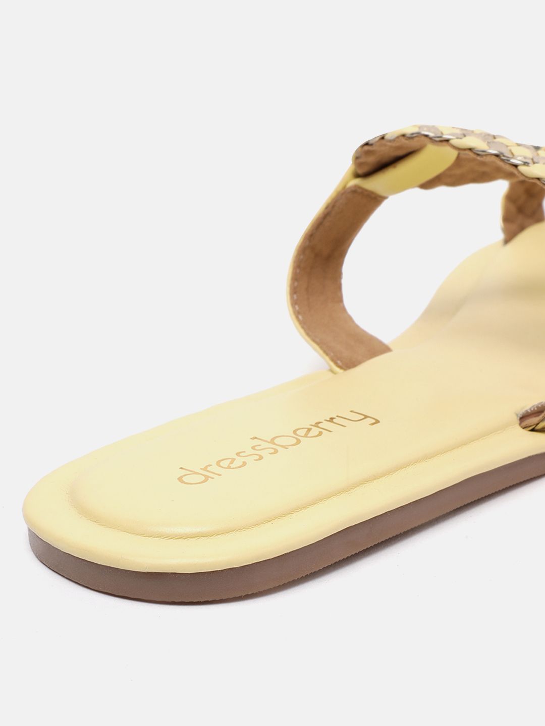 DressBerry Women Striped Open Toe Flats