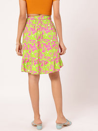 DressBerry Mellow-Mood Tie-Up Asymmetric Flounce Hem Mini Skirt