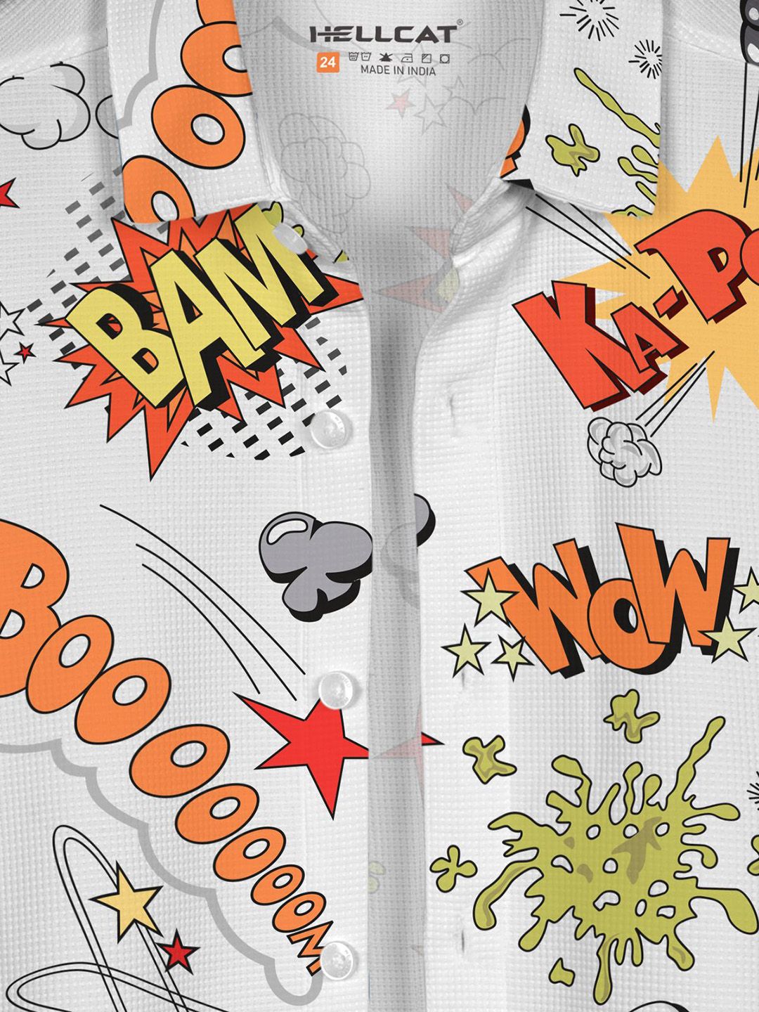 Pek Lelaki HELLCAT 2 Baju Kasual Bercetak Legap Kapas