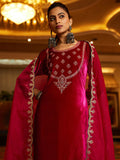 Indo Era Women Ethnic Motifs Embroidered Regular Velvet Kurta with Trousers & With Dupatta