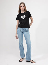 RAREISM Printed Round Neck Cotton T-shirt