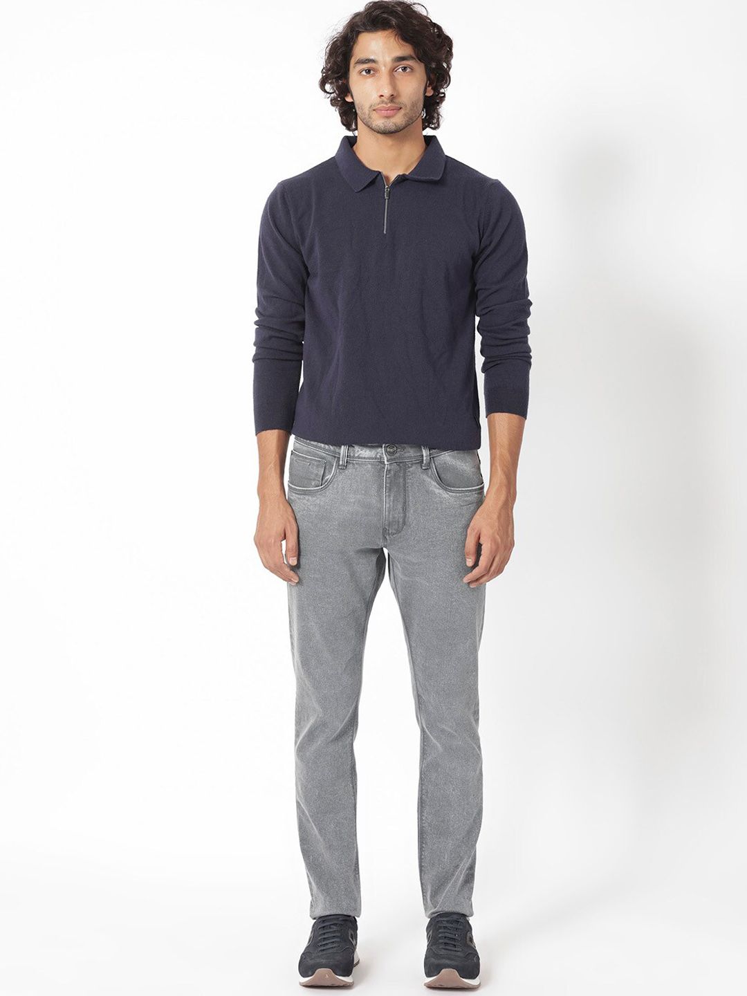 RARE RABBIT Men Nater Slim Fit Mid-Rise Cotton Stretchable Jeans