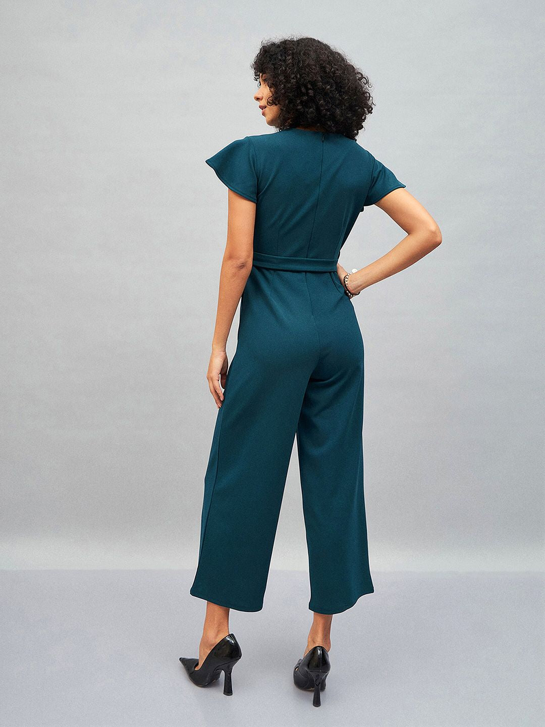 SASSAFRAS Green Belted Basic Jumpsuit