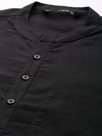 See Designs Men Black Regular Pure Cotton Kurta with Pyjamas