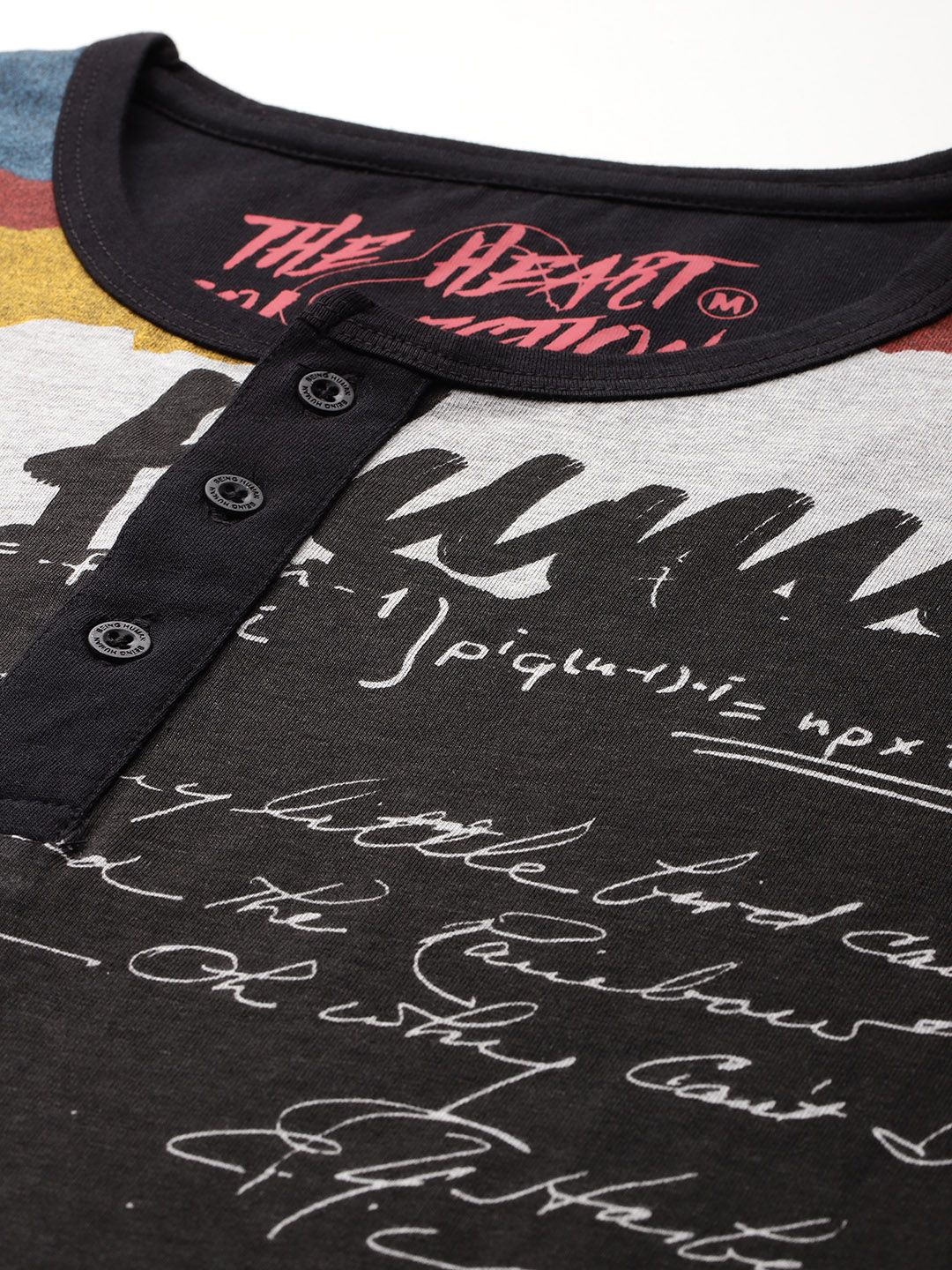 Being Human Typography Henley Neck T-shirt