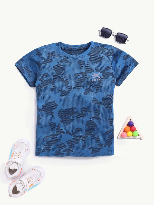 HRX by Hrithik Roshan Boys Camouflage Printed Moisture Wicking T-shirt