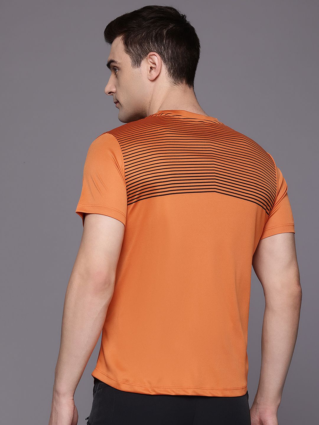 HRX by Hrithik Roshan Striped Rapid-Dry Training T-shirt