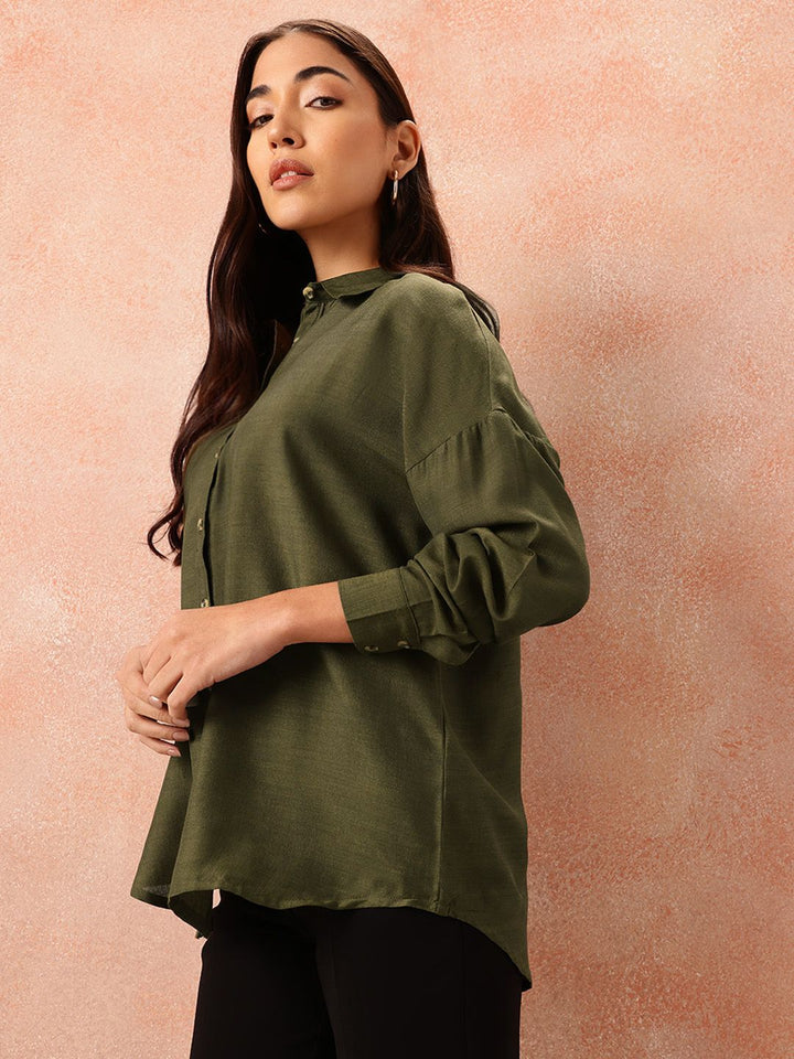 all about you Drop-Shoulder Sleeves Regular Fit Casual Shirt