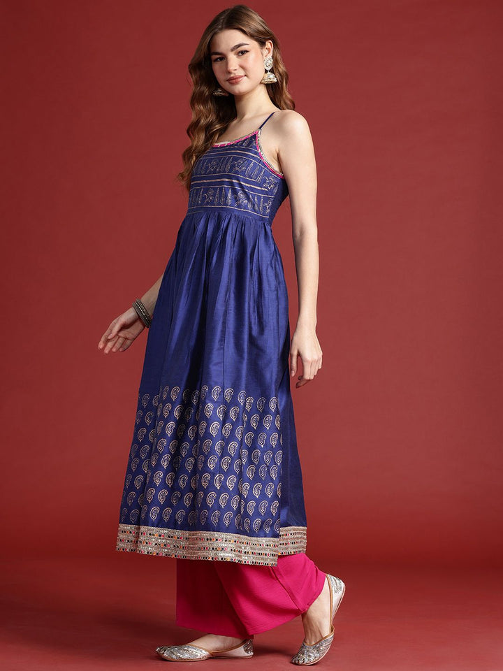 Anouk Tyohaar Collection Printed Gotta Patti A-Line Kurta