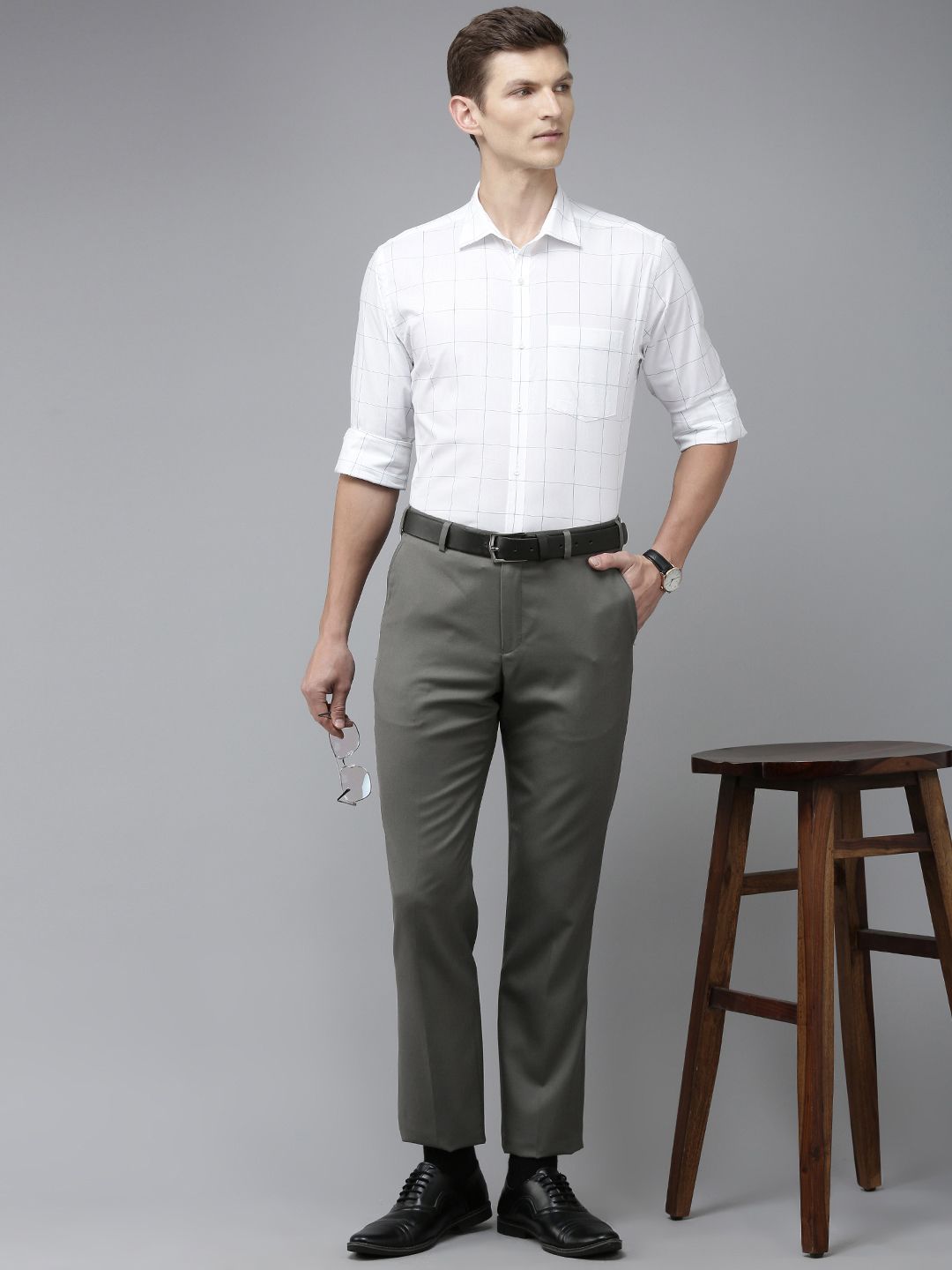 Park Avenue Men Mid-Rise Formal Trousers