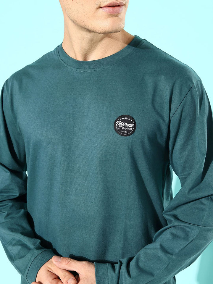 Difference of Opinion Men Teal Printed Pure Cotton Oversized T-shirt