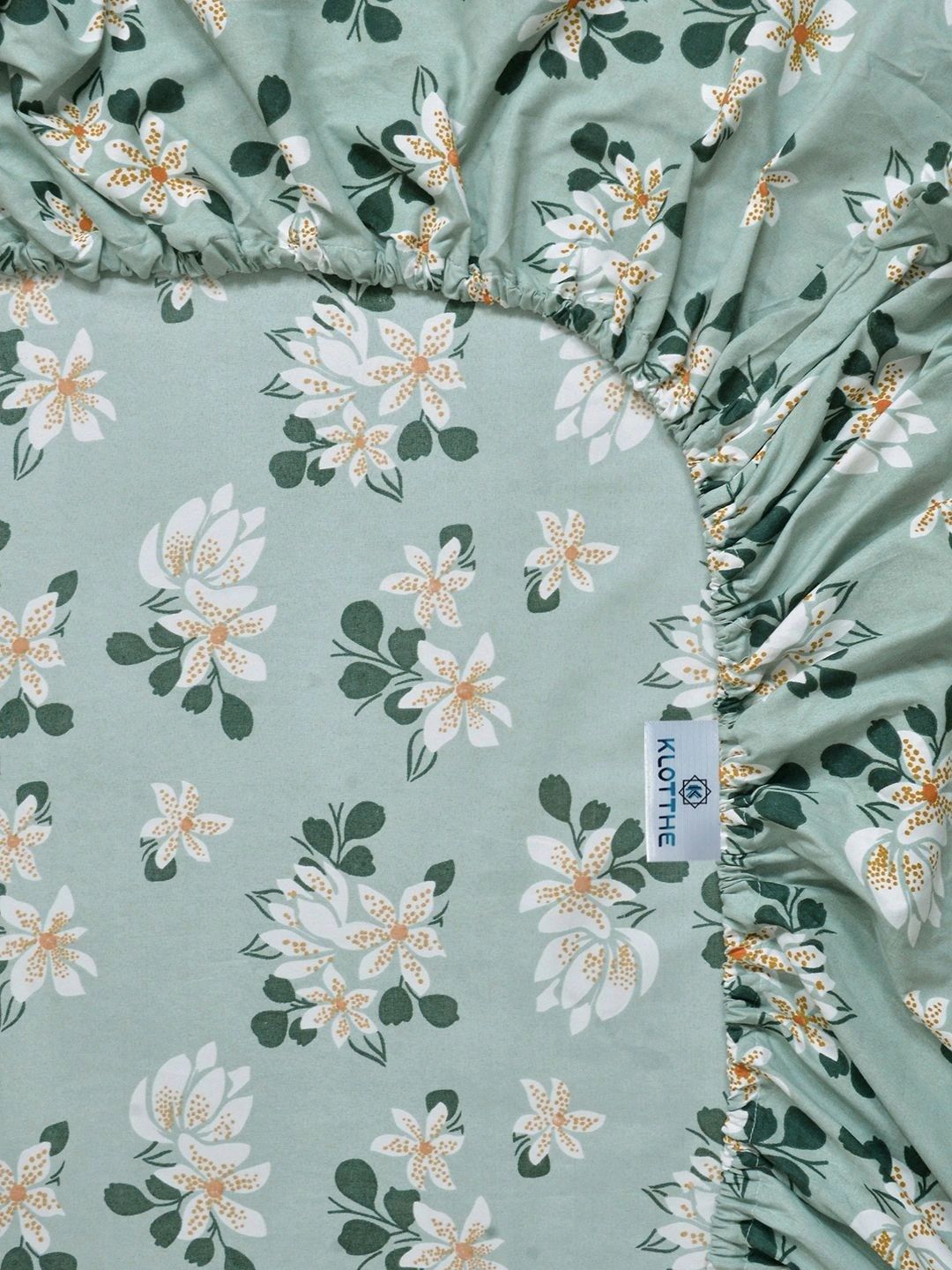 Moda Rapido X KLOTTHE Bunga Hijau 300 TC Cadar King dengan 2 Sarung Bantal