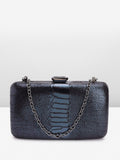 Lino Perros Snake Skin Textured Box Clutch