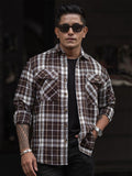 Powerlook Men Spread Collar Tartan Checked Casual Shirt